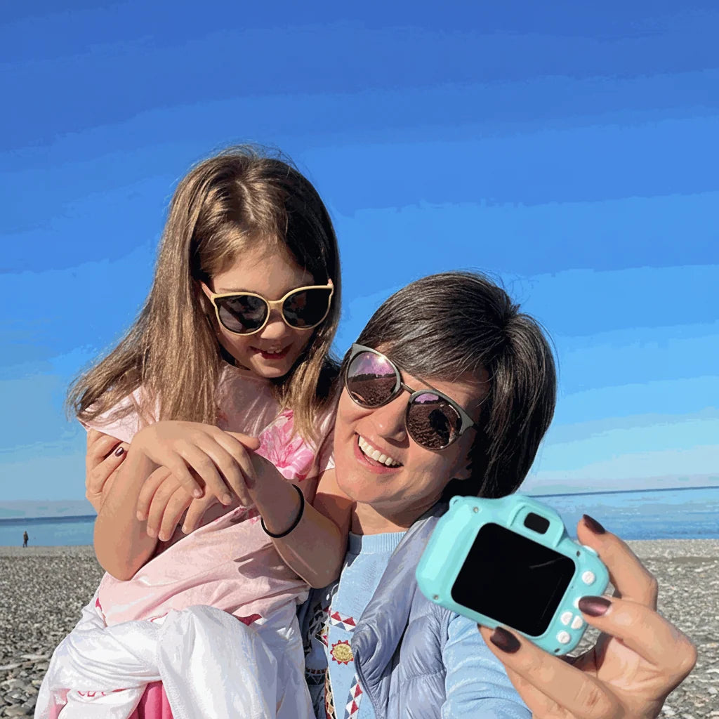Cámara de fotos infantil con video HD, tarjeta de 64 GB incluida, diseño resistente y fácil de usar para niños. 4