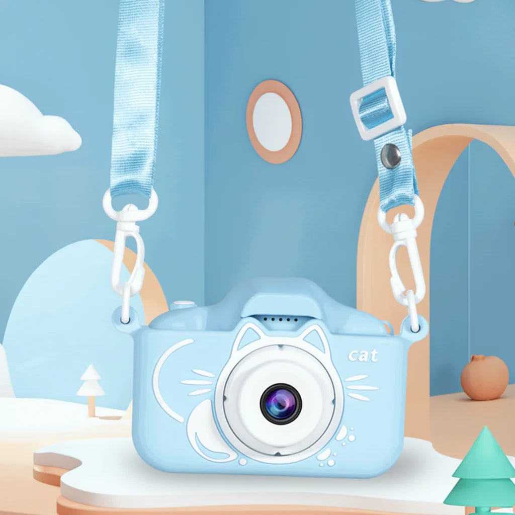 Cámara de fotos infantil con video HD, tarjeta de 64 GB incluida, diseño resistente y fácil de usar para niños. 6