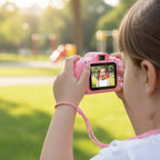 Cámara de fotos infantil con video HD, tarjeta de 64 GB incluida, diseño resistente y fácil de usar para niños. 7