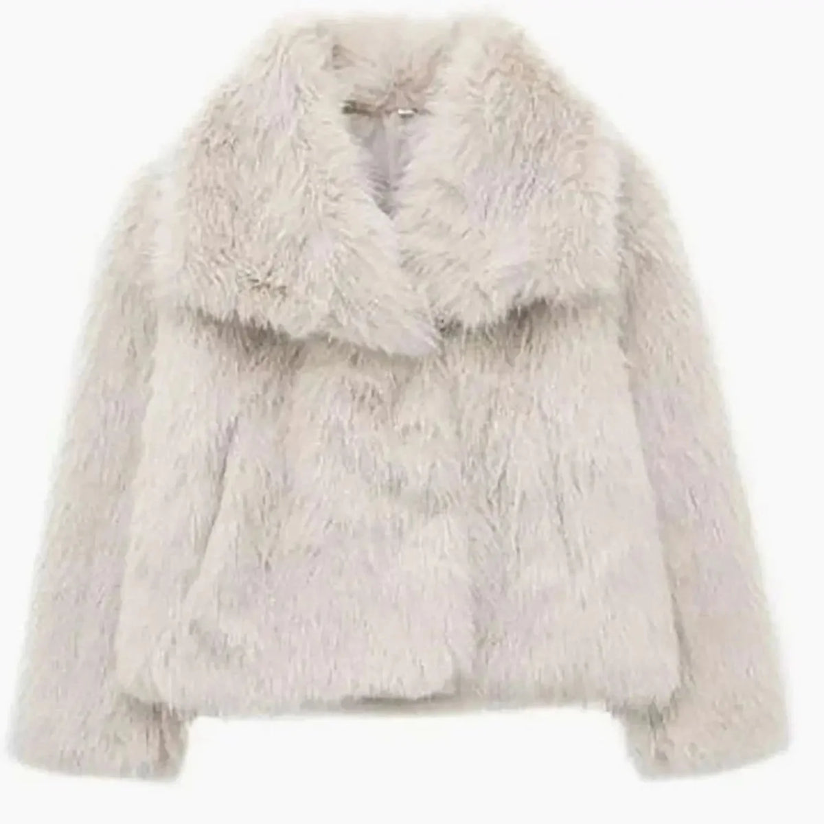 Chaqueta de cuero corta para mujer con textura suave y diseño abierto, ideal para un ajuste relajado en otoño e invierno. 6