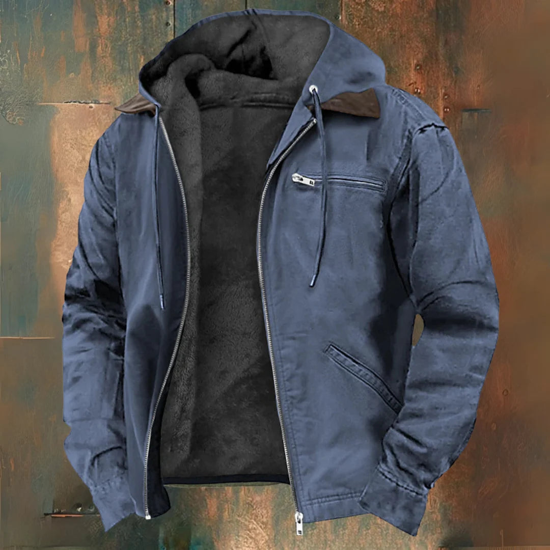 Chaqueta de hombre de invierno en color caqui, con forro polar y capucha integrada, diseño casual y resistente al agua, ideal para cl 3
