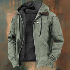 Chaqueta de hombre de invierno en color caqui, con forro polar y capucha integrada, diseño casual y resistente al agua, ideal para cl 5