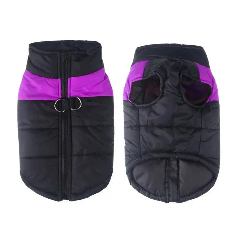 Chaqueta impermeable acolchada para perros con cremallera y anilla en D, disponible en tallas XS a 6XL, ideal 2