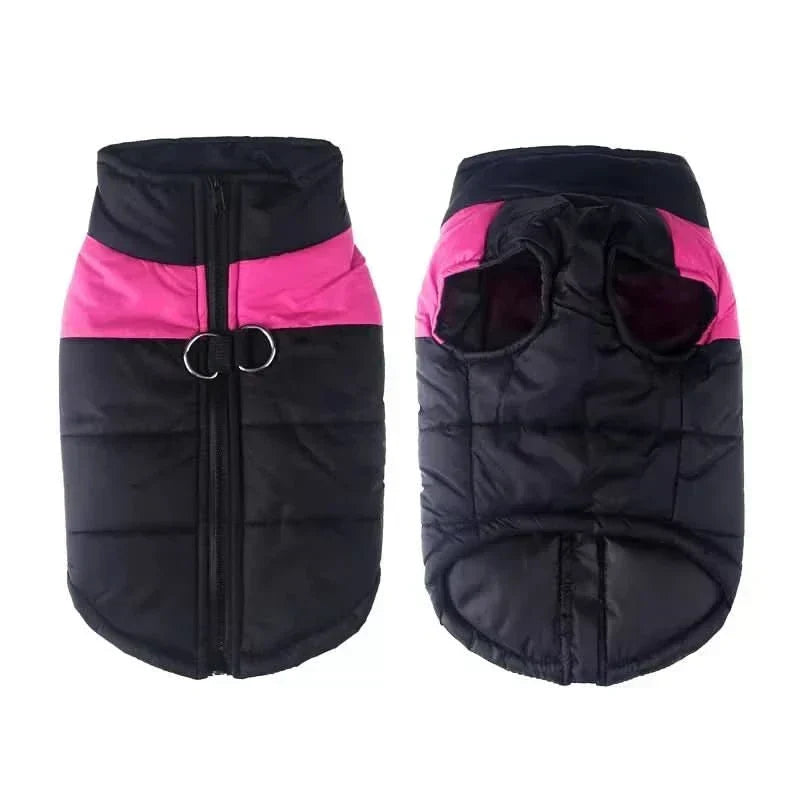 Chaqueta impermeable acolchada para perros con cremallera y anilla en D, disponible en tallas XS a 6XL, ideal 4
