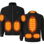 Chaqueta térmica con calefacción y cuello alto, forro polar suave para hombre, elegante diseño y cierre completo, ideal para mantener el calor en 4