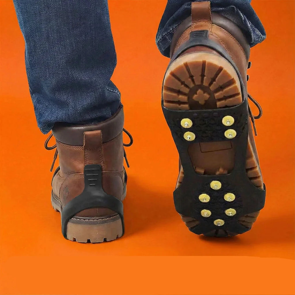 Clavos para zapatos diseñados para tracción en hielo y nieve, con un diseño flexible y ajuste seguro, fabricados en caucho y acero. 3