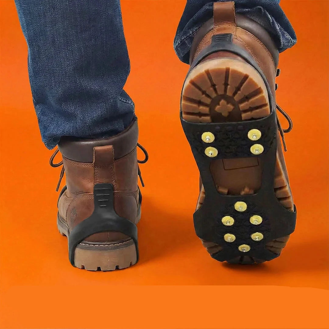 Clavos para zapatos diseñados para tracción en hielo y nieve, con un diseño flexible y ajuste seguro, fabricados en caucho y acero. 3