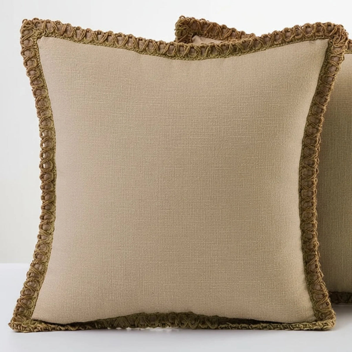 Cojín decorativo cuadrado con funda extraíble en estilo francés, fabricado en tela suave, disponible en 12 colores y 2 tamaños 2