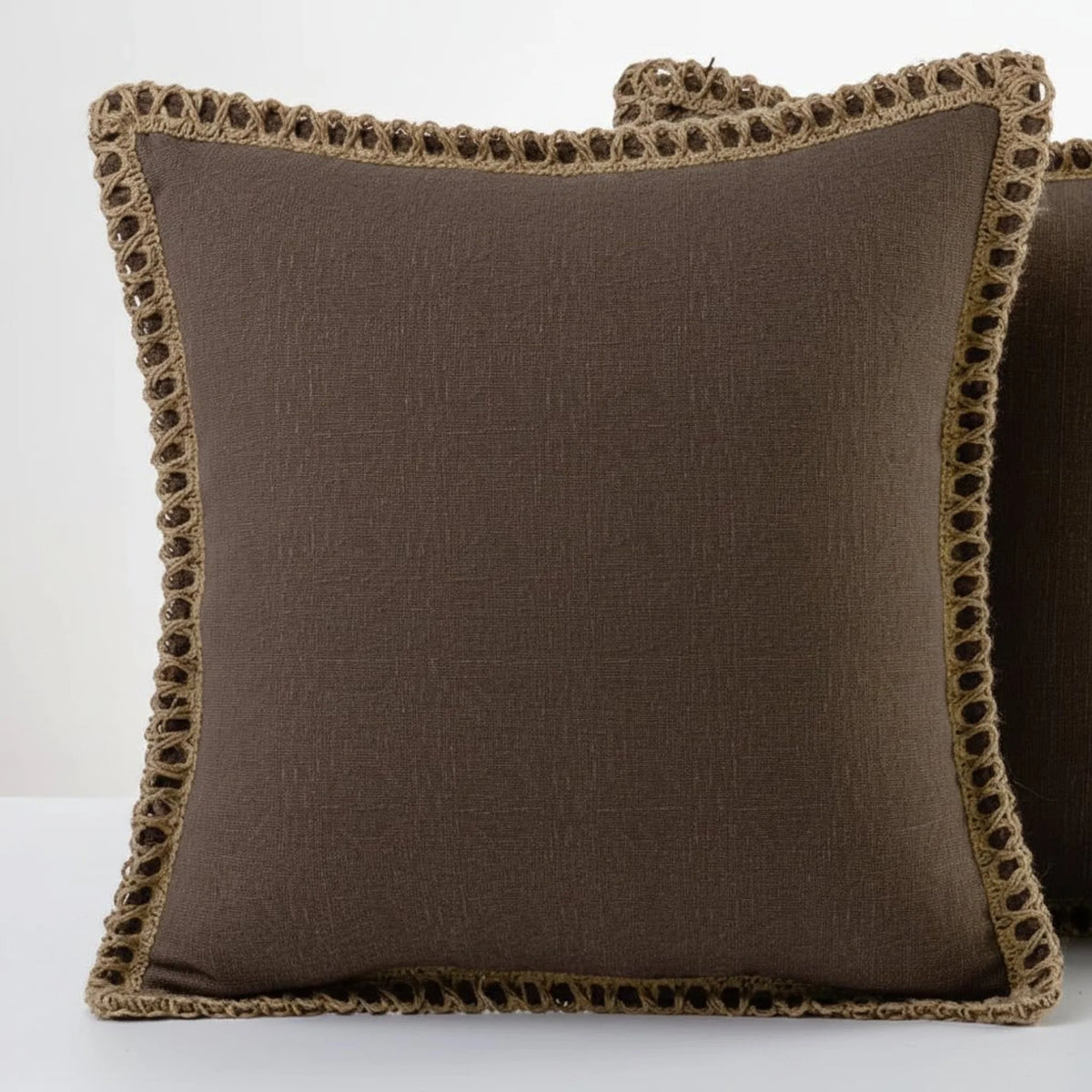 Cojín decorativo cuadrado con funda extraíble en estilo francés, fabricado en tela suave, disponible en 12 colores y 2 tamaños 3