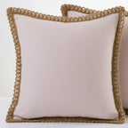 Cojín decorativo cuadrado con funda extraíble en estilo francés, fabricado en tela suave, disponible en 12 colores y 2 tamaños 4