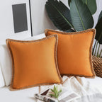 Cojín decorativo cuadrado con funda extraíble en estilo francés, fabricado en tela suave, disponible en 12 colores y 2 tamaños 9