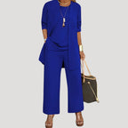 Conjunto chándal mujer de 3 piezas con pantalón ancho y capa larga, estilo suelto y cómodo, ideal para diversas ocasiones. 0