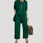 Conjunto chándal mujer de 3 piezas con pantalón ancho y capa larga, estilo suelto y cómodo, ideal para diversas ocasiones. 3