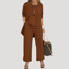 Conjunto chándal mujer de 3 piezas con pantalón ancho y capa larga, estilo suelto y cómodo, ideal para diversas ocasiones. 4