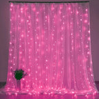 Cortina de luces navideña USB de 200/300 LEDs multicolor, con ocho modos de iluminación y resistencia al agua, ideal para 2