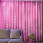 Cortina de luces navideña USB de 200/300 LEDs multicolor, con ocho modos de iluminación y resistencia al agua, ideal para 5