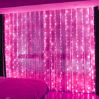 Cortina de luces navideña USB de 200/300 LEDs multicolor, con ocho modos de iluminación y resistencia al agua, ideal para 6