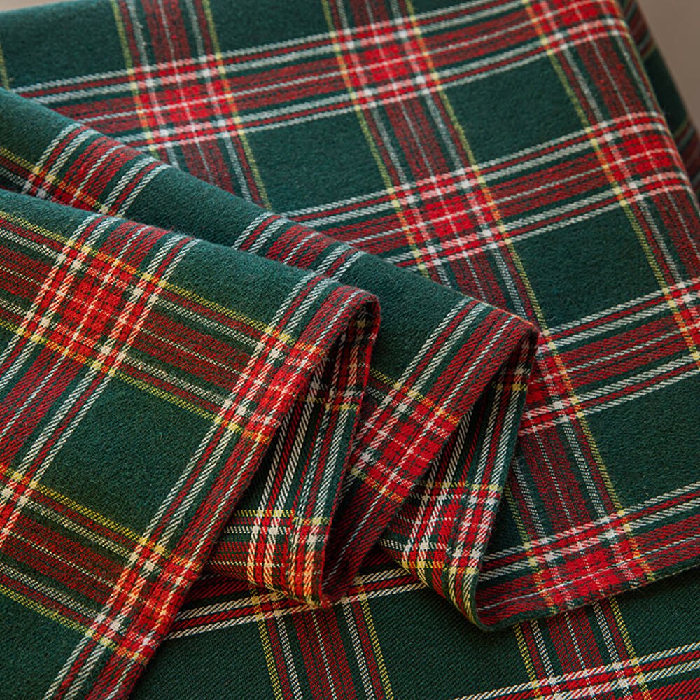 Cortina de poliéster con ojales y diseño a cuadros en estilo clásico, dimensiones 132 x 213 cm, ideal para decorar y 5