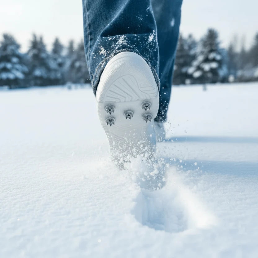 Crampones flexibles para zapatos con clavos de acero al manganeso, ideales para caminar sobre hielo y nieve, talla única. 3