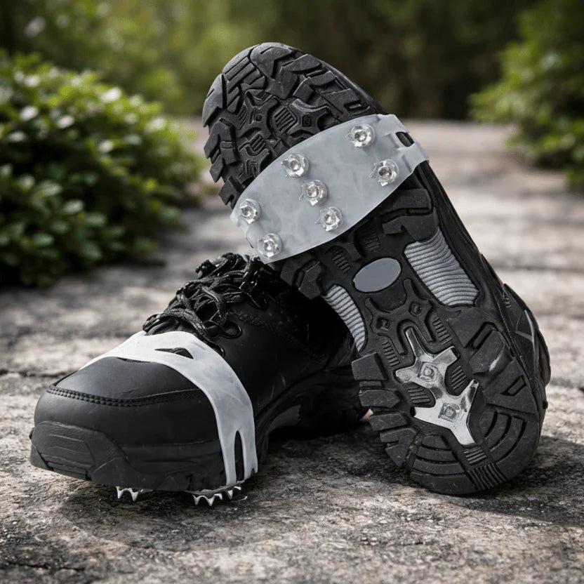 Crampones flexibles para zapatos con clavos de acero al manganeso, ideales para caminar sobre hielo y nieve, talla única. 4