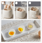 Cuecehuevos eléctrico compacto en plástico y acero inoxidable blanco, con 6 programas de cocción para preparar huevos de forma fácil y rápida. 2