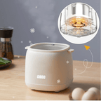 Cuecehuevos eléctrico compacto en plástico y acero inoxidable blanco, con 6 programas de cocción para preparar huevos de forma fácil y rápida. 3