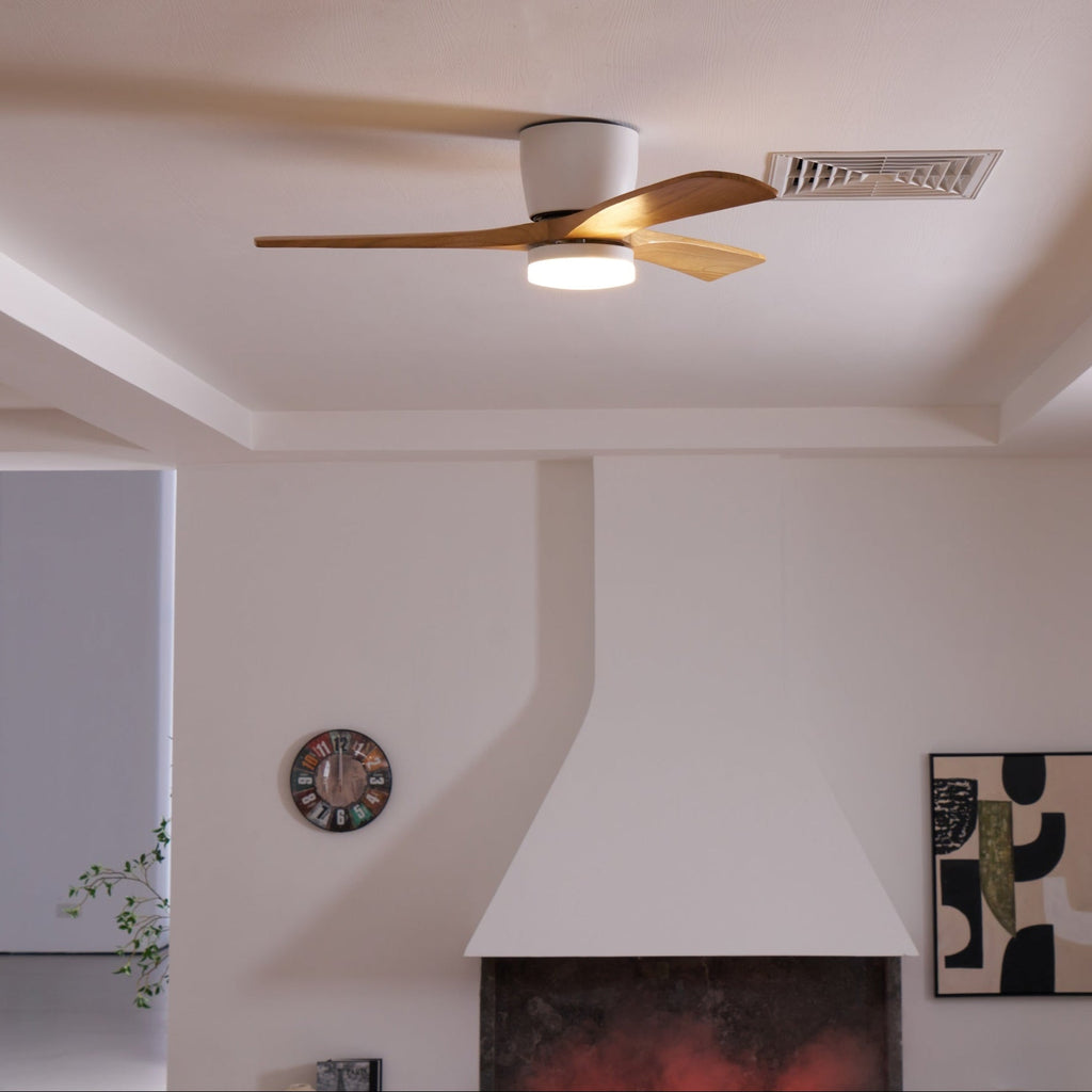 Ventilador De Techo Moderno De Madera - LED Integrado
