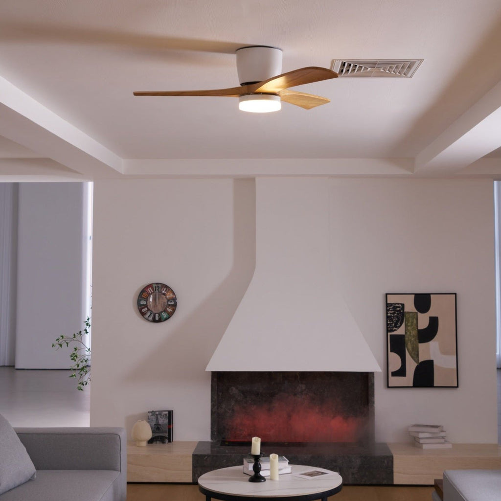 Ventilador De Techo Moderno De Madera - LED Integrado