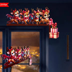 Decoración navideña de madera con motivos de renos para marcos de puerta, adornos festivos reutilizables ideales para interiores. 1
