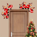 Decoración navideña de madera con motivos de renos para marcos de puerta, adornos festivos reutilizables ideales para interiores. 7