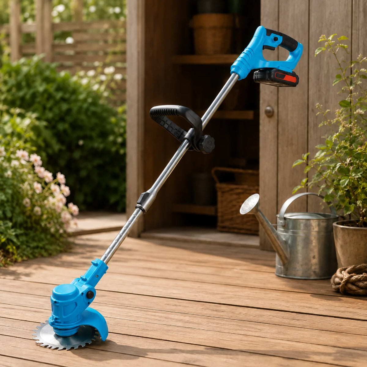 Desbrozadora inalámbrica 21V con mango ajustable ergonómico, ideal para jardinería, ligera y portátil para un fácil manejo 2