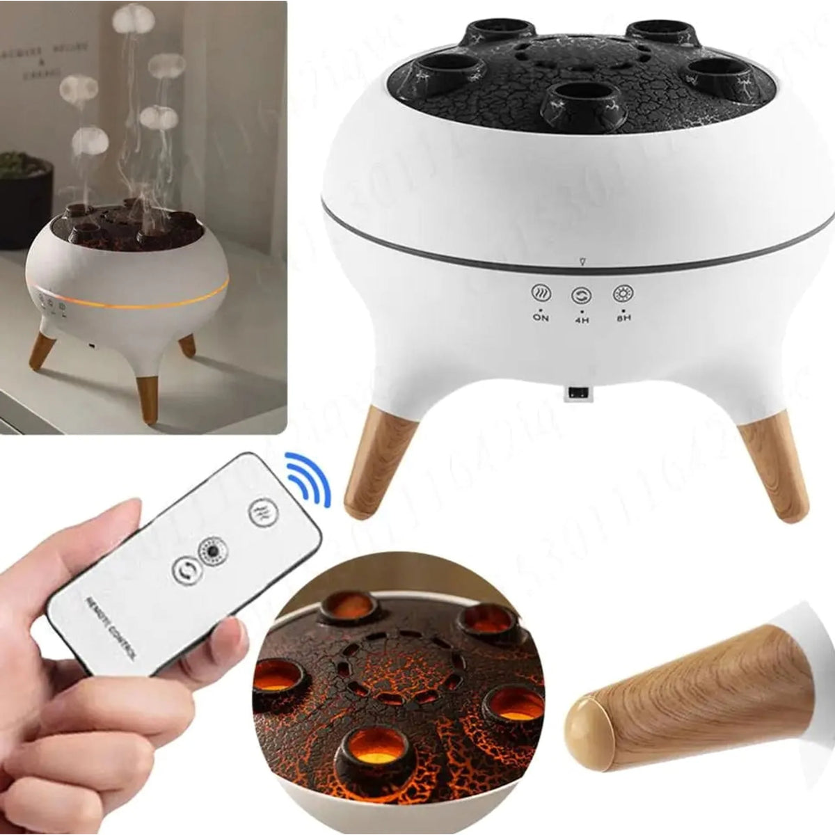 Difusor de aroma y humidificador con control remoto, diseño medusa, capacidad de 250 ml, luz multicolor y temporizador, ideal 2