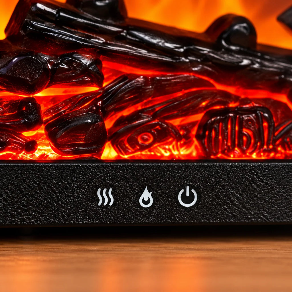 Difusor de Aromas rectangular negro con control remoto y efecto chimenea, ideal para crear ambientes acogedores. 1
