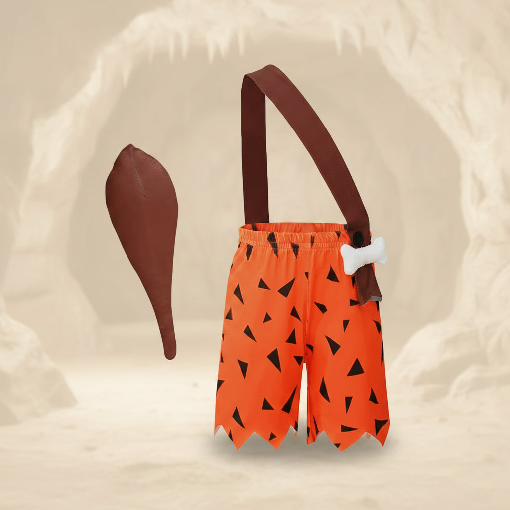 Disfraz de cavernícola para niños con detalles de huesos, perfecto para Halloween y fiestas de disfraces, disponible en varios colores. 6