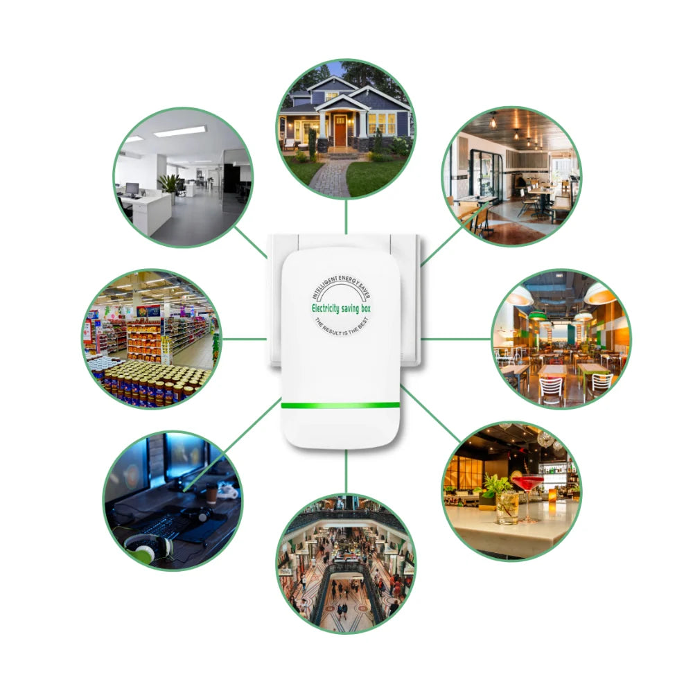 Dispositivo de ahorro de energía para control de voltaje, compacto y diseñado para su uso en interiores en hogares y oficinas, ideal para optimizar el 4