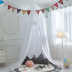 Dosel infantil con volantes para cama, fabricado en poliéster y algodón, ideal para montaje en el techo, creando un ambiente acogedor 6