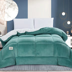 Edredón de felpa suave con acolchado rectangular y reverso polar, disponible en varios colores vibrantes, ideal para mantenerte abrigado 7