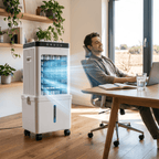 Enfriador de aire móvil 3 en 1 con funciones de humidificación y purificación, diseñado para habitaciones pequeñas, fácil de usar sin instalación 2