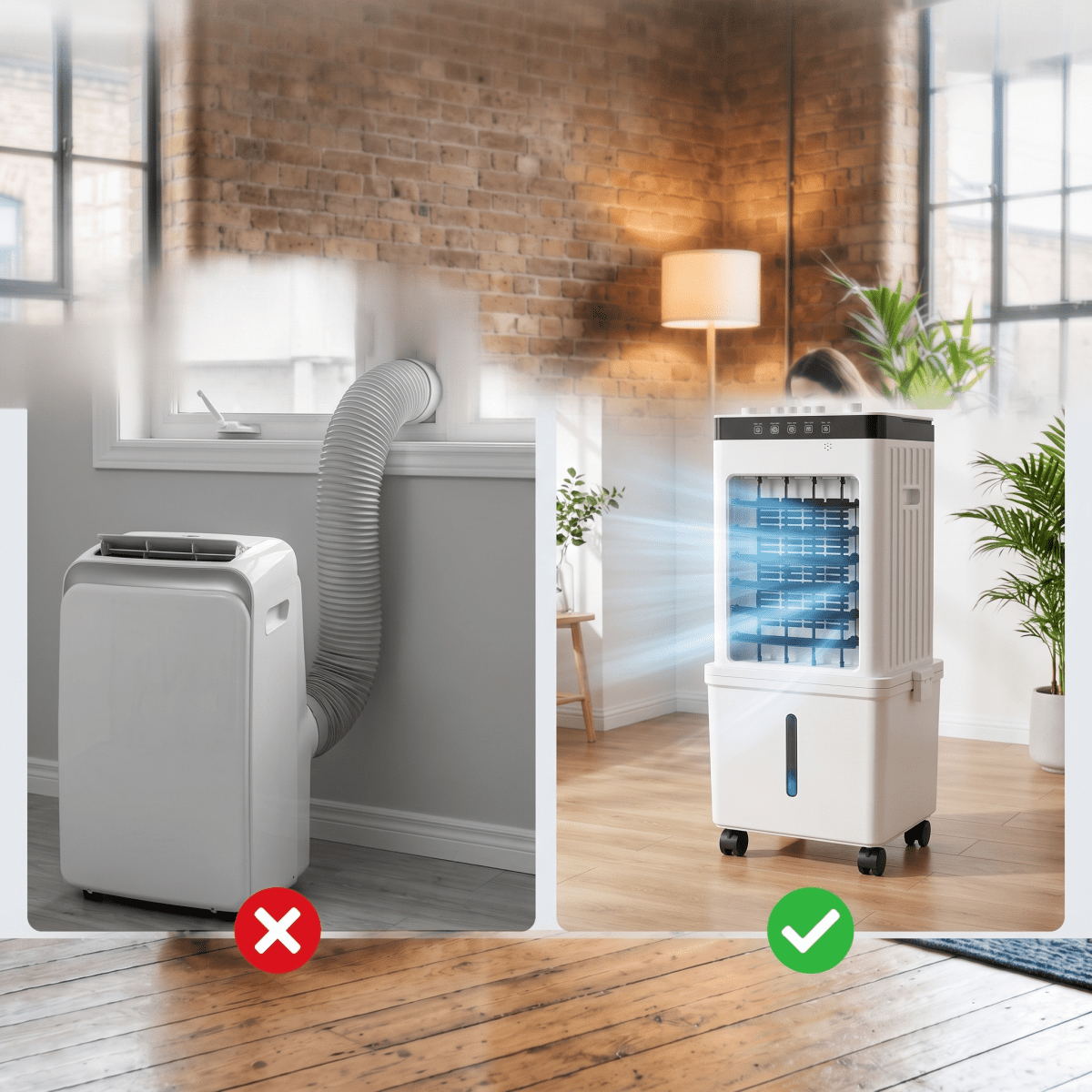 Enfriador de aire móvil 3 en 1 con funciones de humidificación y purificación, diseñado para habitaciones pequeñas, fácil de usar sin instalación 3
