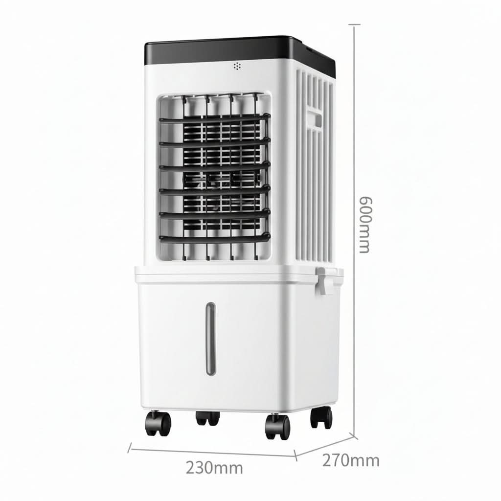 Enfriador de aire móvil 3 en 1 con funciones de humidificación y purificación, diseñado para habitaciones pequeñas, fácil de usar sin instalación 7