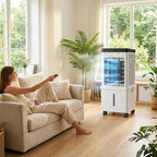 Enfriador de aire portátil 3 en 1 con humidificación y ventilador, perfecto para uso en hogar y oficina, sin necesidad de instalación 2