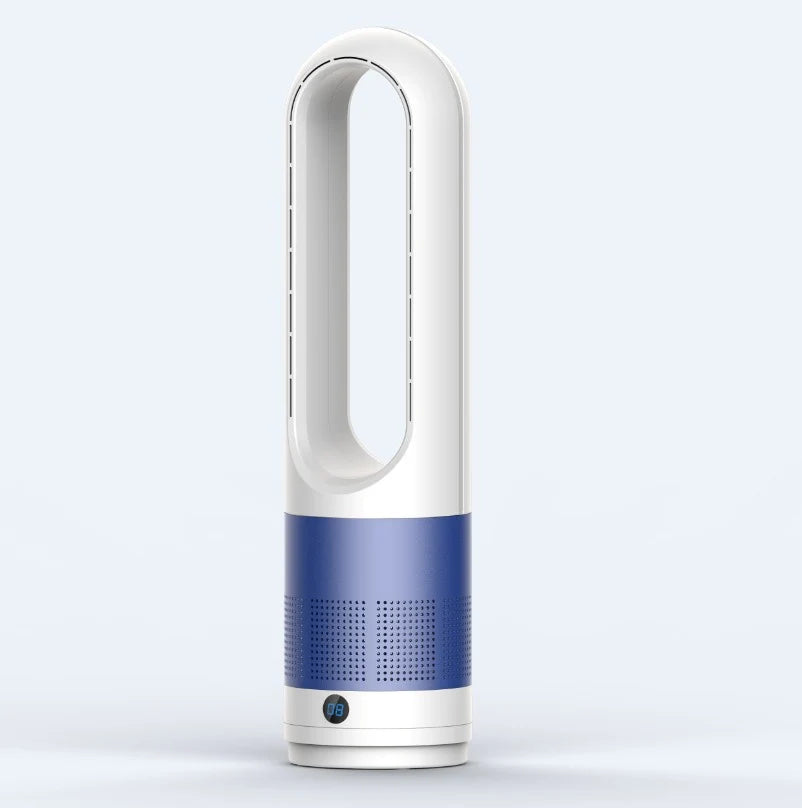 Enfriador de aire sin aspas 3 en 1 con purificación y oscilación automática, diseño compacto y silencioso ideal para el 7