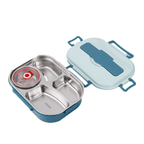 Fiambrera térmica de acero inoxidable con 4 compartimentos y tazón de sopa, diseño funcional y duradero, ideal para llevar comidas 11