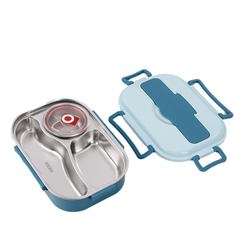 Fiambrera térmica de acero inoxidable con 4 compartimentos y tazón de sopa, diseño funcional y duradero, ideal para llevar comidas 14