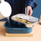 Fiambrera térmica de acero inoxidable con 4 compartimentos y tazón de sopa, diseño funcional y duradero, ideal para llevar comidas 7