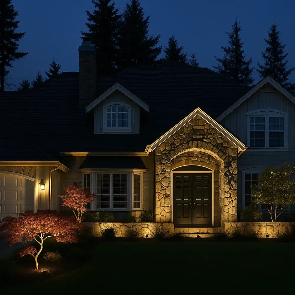 Foco solar exterior ajustable con luz natural cálida y multicolor, ideal para decoración de jardín y iluminación sostenible. 0