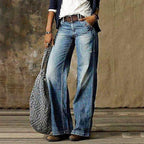 Jeans de pierna ancha tiro bajo en color azul claro