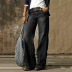 Jeans de pierna ancha tiro bajo en color gris