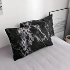 Funda nórdica de microfibra con elegante estampado de mármol negro, juego de 3 piezas moderno para cama de 135 cm 5