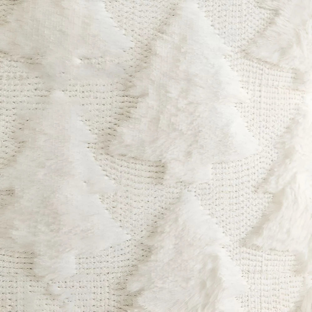 Funda de cojín de 45x45 cm con diseño texturizado de árbol de Navidad en felpa, ideal para decorar sofás y 7